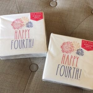 2 Sets of Rae Dunn HAPPY FOURTH! Napkins
